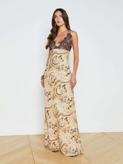 L'AGENCE Robe En Dentelle De Soie Susanna