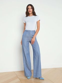 L'AGENCE Pantalon Droit Livvy En Lin Melange
