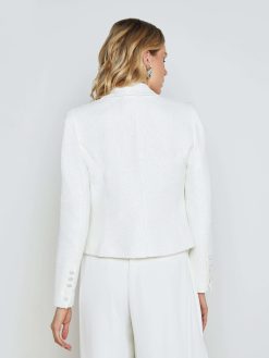 L'AGENCE Blazer En Tweed A Sequins Ecarlate
