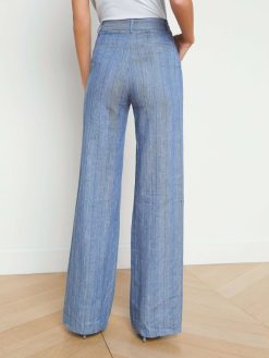 L'AGENCE Pantalon Droit Livvy En Lin Melange
