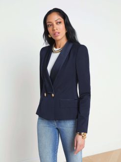 L'AGENCE Blazer A Revers En Satin Imogen