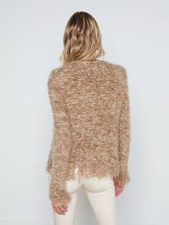 L'AGENCE Blazer Cardigan A Franges Azur