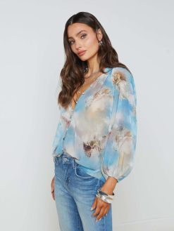 L'AGENCE Blouse A Manches Bouffantes Teagan