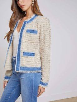 L'AGENCE Veste En Jean Agnes Tweed