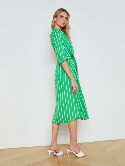 L'AGENCE Robe Chemise Rayee Jubliee