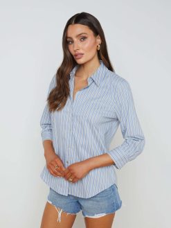 L'AGENCE Blouse En Melange De Coton Daniella