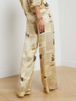 L'AGENCE Pantalon Large En Soie Gavin