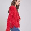 L'AGENCE Blazer Cardigan A Franges Azur