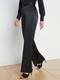 L'AGENCE Pantalon A Jambe Large En Soie Pilar
