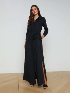 L'AGENCE Robe Chemise Cameron En Lin Melange