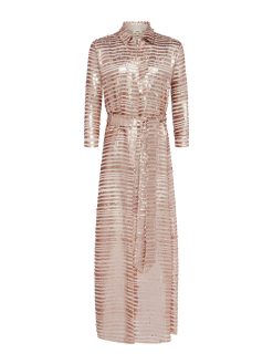 L'AGENCE Robe Chemise A Sequins Cameron