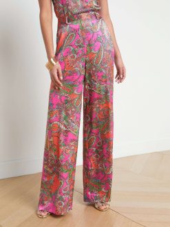 L'AGENCE Pantalon Large En Soie Gavin