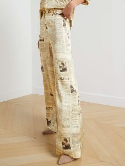 L'AGENCE Pantalon Large En Soie Gavin