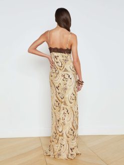 L'AGENCE Robe En Dentelle De Soie Susanna