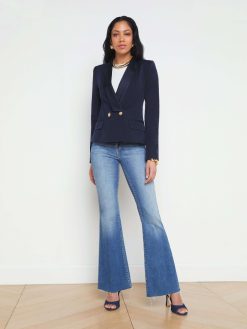 L'AGENCE Blazer A Revers En Satin Imogen