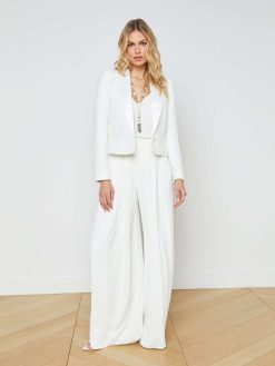 L'AGENCE Blazer En Tweed A Sequins Ecarlate