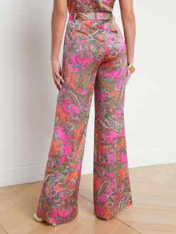 L'AGENCE Pantalon Large En Soie Gavin
