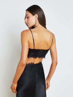 L'AGENCE Haut Soutien-Gorge A Bordure En Dentelle En Soie Kelvis