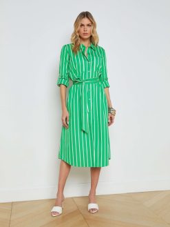 L'AGENCE Robe Chemise Rayee Jubliee