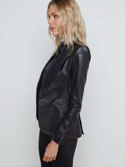 L'AGENCE Blazer En Cuir Chamberlain