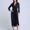L'AGENCE Robe Portefeuille En Soie Kadi