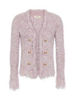 L'AGENCE Blazer Cardigan A Franges Azur