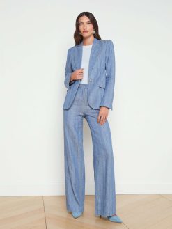 L'AGENCE Blazer En Melange De Lin Chamberlain