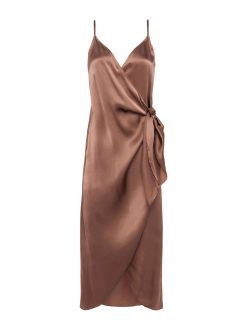 L'AGENCE Robe Portefeuille En Soie Amilia