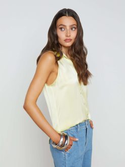 L'AGENCE Blouse En Soie Sans Manches Emmy