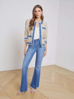 L'AGENCE Veste En Jean Agnes Tweed
