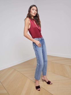 L'AGENCE Blouse En Soie Sans Manches Emmy