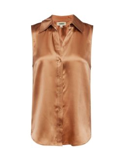 L'AGENCE Blouse En Soie Sans Manches Emmy