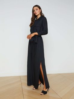 L'AGENCE Robe Chemise Cameron En Lin Melange