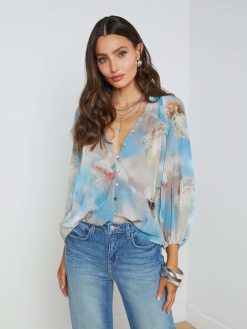 L'AGENCE Blouse A Manches Bouffantes Teagan