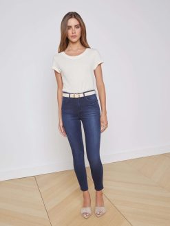L'AGENCE T-Shirt A Col Rond En Coton Cory