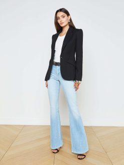 L'AGENCE Blazer En Melange De Lin Chamberlain