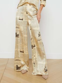 L'AGENCE Pantalon Large En Soie Gavin