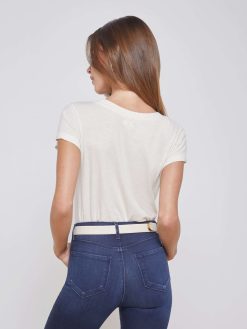 L'AGENCE T-Shirt A Col Rond En Coton Cory