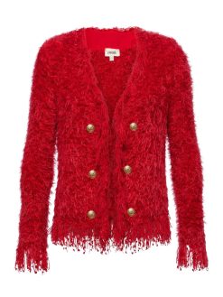 L'AGENCE Blazer Cardigan A Franges Azur