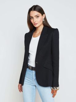L'AGENCE Blazer En Melange De Lin Chamberlain