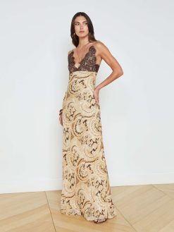 L'AGENCE Robe En Dentelle De Soie Susanna